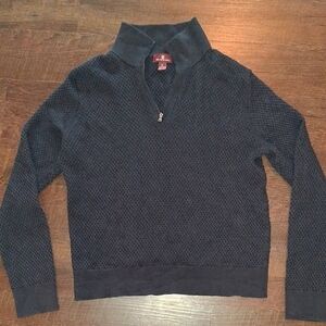 Bruno Magli Black/Merino Wool Sweater with Brown Label